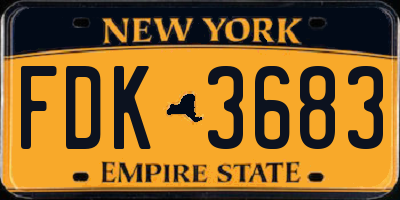 NY license plate FDK3683