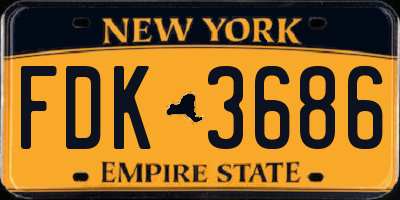 NY license plate FDK3686