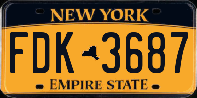 NY license plate FDK3687