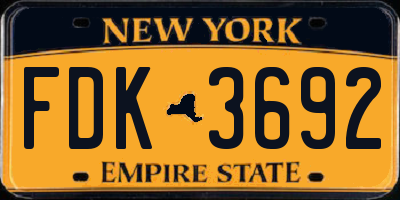 NY license plate FDK3692