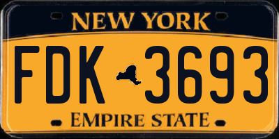 NY license plate FDK3693