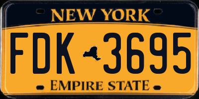 NY license plate FDK3695