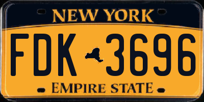 NY license plate FDK3696