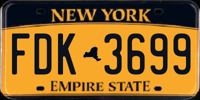 NY license plate FDK3699