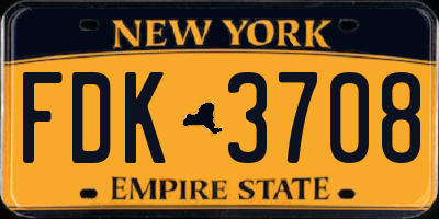 NY license plate FDK3708