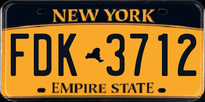 NY license plate FDK3712