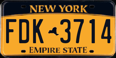 NY license plate FDK3714