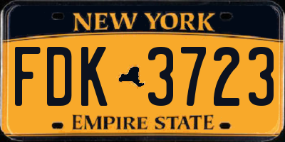 NY license plate FDK3723