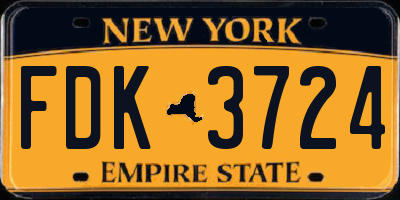 NY license plate FDK3724