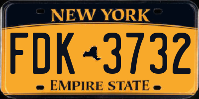 NY license plate FDK3732