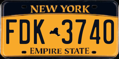 NY license plate FDK3740