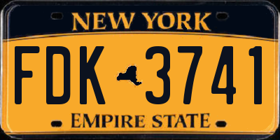 NY license plate FDK3741