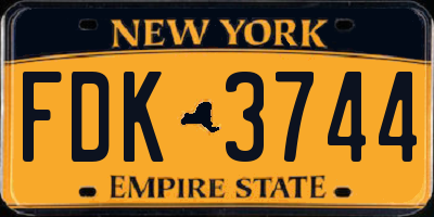 NY license plate FDK3744