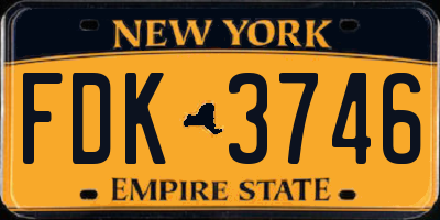 NY license plate FDK3746