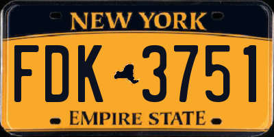 NY license plate FDK3751
