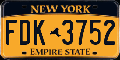 NY license plate FDK3752