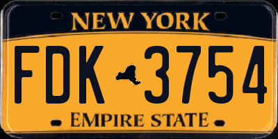 NY license plate FDK3754