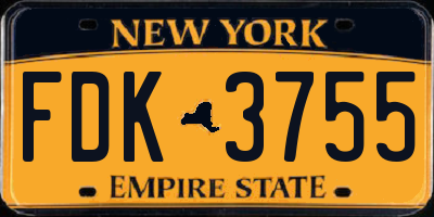 NY license plate FDK3755