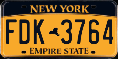 NY license plate FDK3764