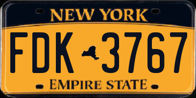 NY license plate FDK3767