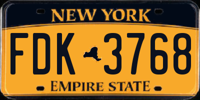 NY license plate FDK3768