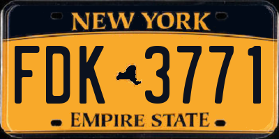 NY license plate FDK3771