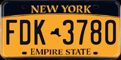 NY license plate FDK3780