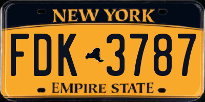 NY license plate FDK3787