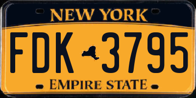 NY license plate FDK3795