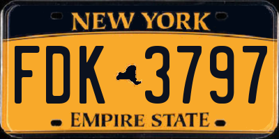 NY license plate FDK3797