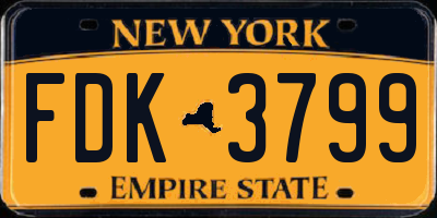 NY license plate FDK3799