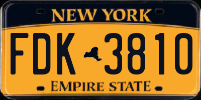 NY license plate FDK3810