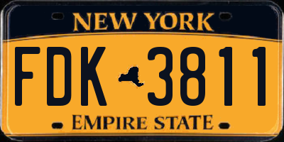 NY license plate FDK3811