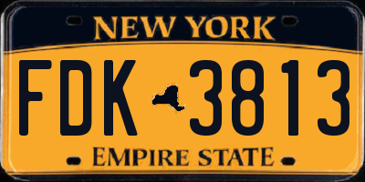 NY license plate FDK3813