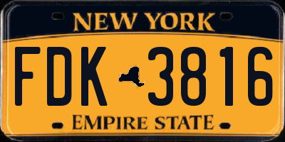 NY license plate FDK3816