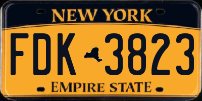 NY license plate FDK3823
