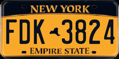 NY license plate FDK3824