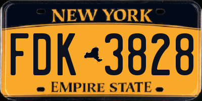 NY license plate FDK3828