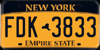 NY license plate FDK3833