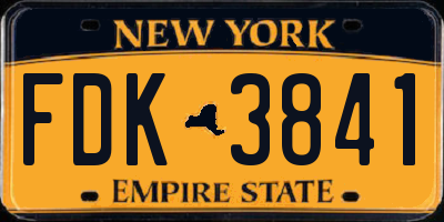 NY license plate FDK3841