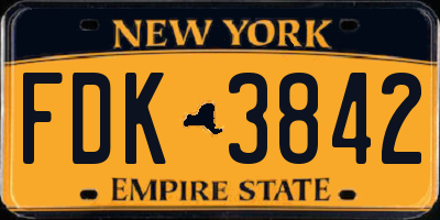 NY license plate FDK3842
