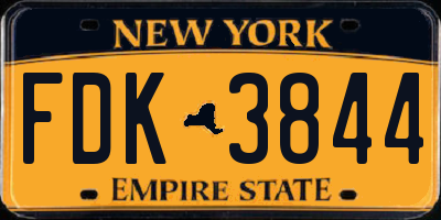 NY license plate FDK3844