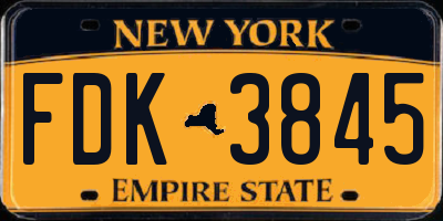 NY license plate FDK3845