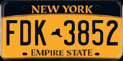 NY license plate FDK3852