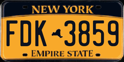 NY license plate FDK3859