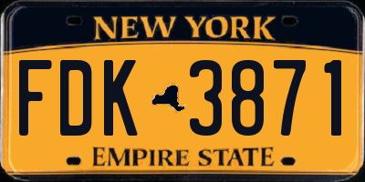 NY license plate FDK3871