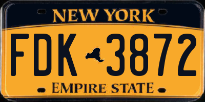 NY license plate FDK3872