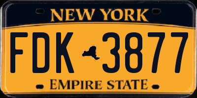 NY license plate FDK3877