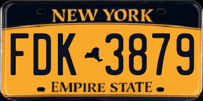 NY license plate FDK3879