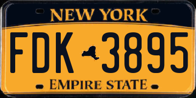 NY license plate FDK3895